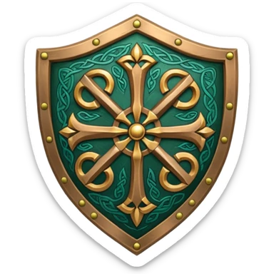 celtic symbols on a shield, world of war craft style sticker