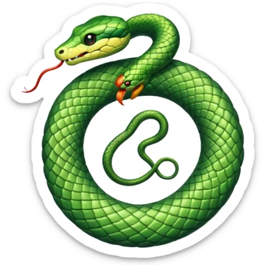 A letter E with a snake twisted around it sticker