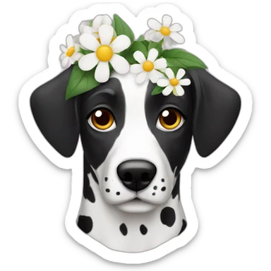 Dalmata with flowers sticker