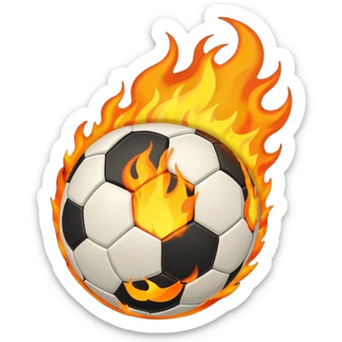 a flaming football sticker