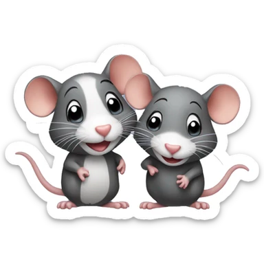 Two rats in love smiling sticker