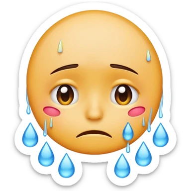 cartoon sad emoji with tears, colorful and cheerful, no text, suitable for WhatsApp and Instagram sticker