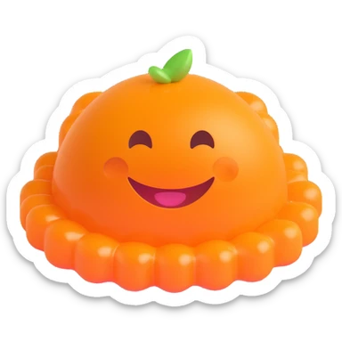 orange jelly with a smile, fun friendly style sticker