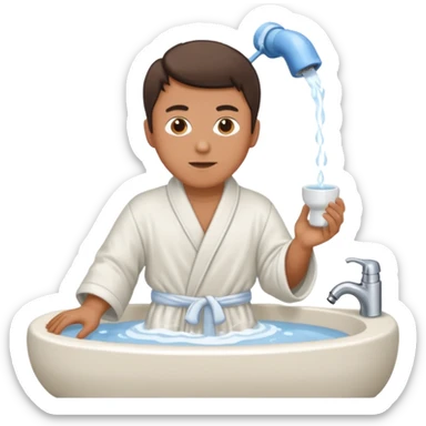 Man using Bidet sticker