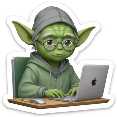 Yoda as a hacker sticker