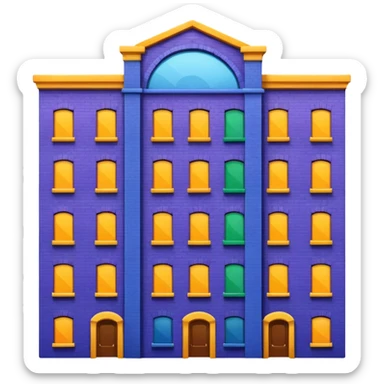 I want a 7 storey building with 7 chakras colour. Starting with violet, indigo, blue, green, yellow, orange , red sticker