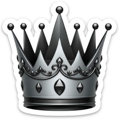 crown full black and grey dark style sticker