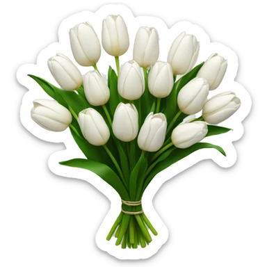 white tulip bouquet  sticker