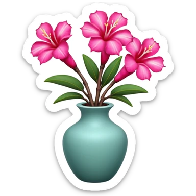 a Adenium obesum in a vase sticker