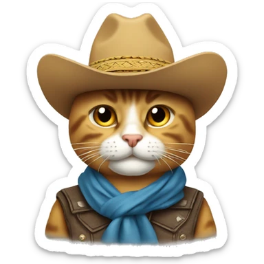 Gato con sombrero de vaquero sticker