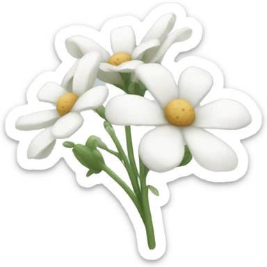 White flowers sticker