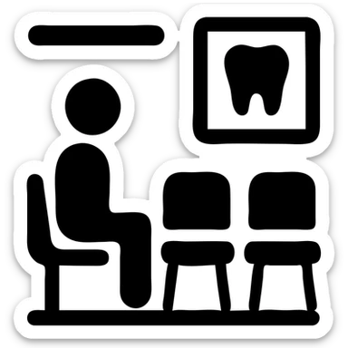 A dental clinic waiting room sticker