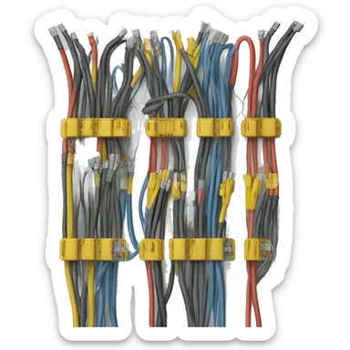clean wiring, lots of cables sticker