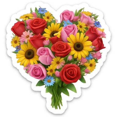i love you with flowers  sticker