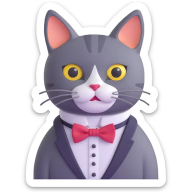 cat with bowtie sticker