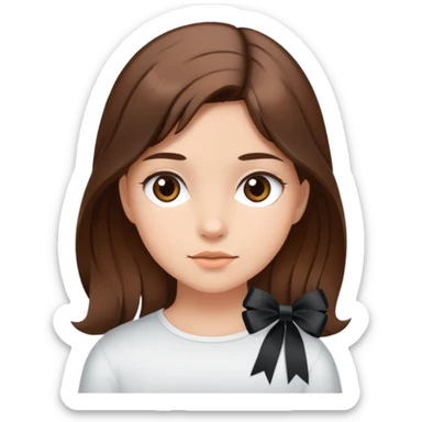 Girl with black ribbon and brown hair  sticker
