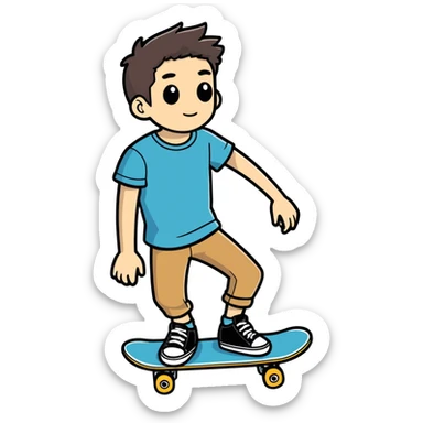 Cool Teen Wolf skateboarding sticker