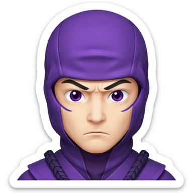 purple ninja glaring menacingly sticker