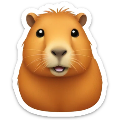 Capybara orange on had sticker