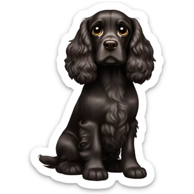 Cocker spaniel dark brown monochrome  sticker