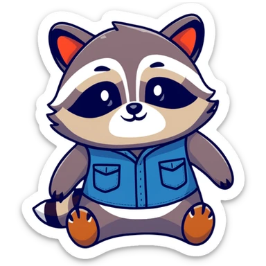cartoon raccoon cowboy rolling his eyes sticker