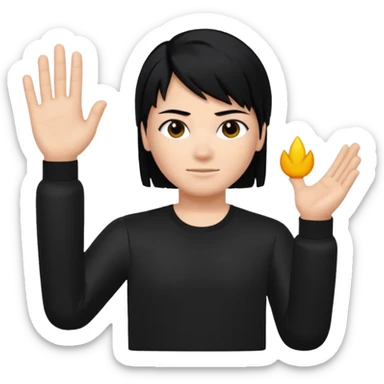 A roblox Avatar whit sleek hair and black shirt  sticker