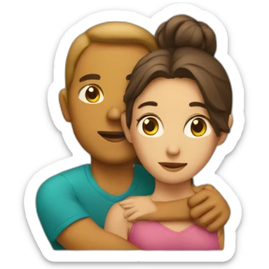 Women sitting on man's shoulder one sided sticker