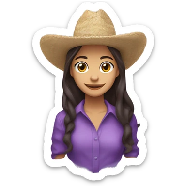 Olivia rodrigo,pelo aaron vestido morado halas de hada transparente y sombrero de vaquera noada sticker