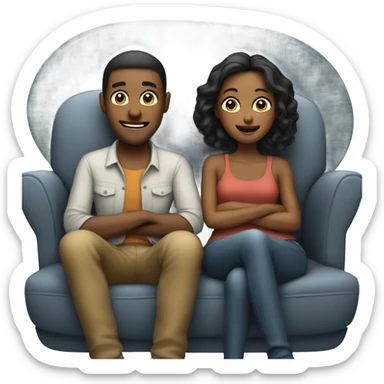 Me and my wife watching a movie sticker
