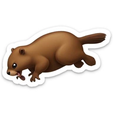  a beaver jumping over a duck sticker