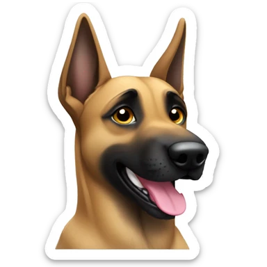 malinois qui prend son bain, sa douche, water sticker