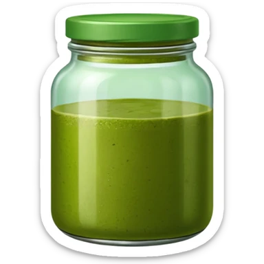 A jar of green curry paste sticker