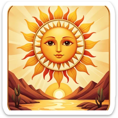 The sun Tarot card sticker