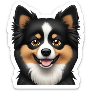 black dog German spitz sticker