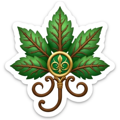 Wiz 101 casting sigil brown and green leaf life school inspired  sticker