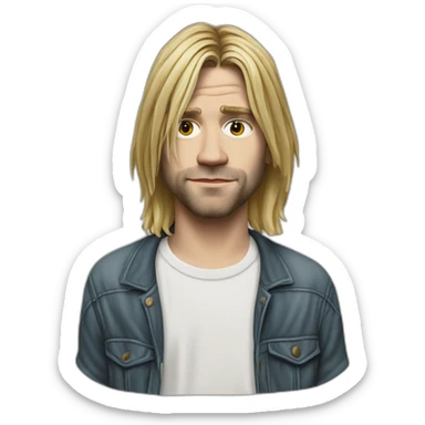 hyper realistic kurt cobain sticker