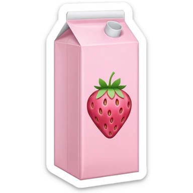 Strawberry milk carton sticker