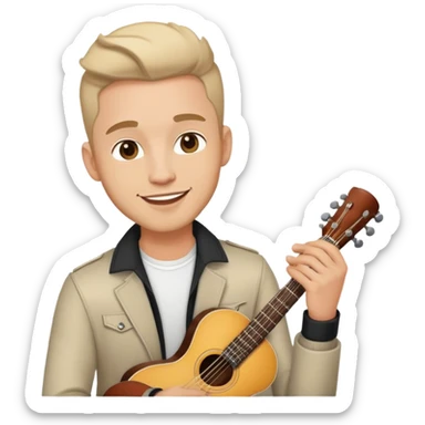 Happy Rock Pop Music Male Musician in his 30s dressed with trendy style sticker