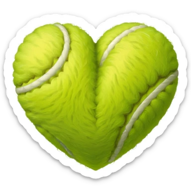 tennis ball heart sticker