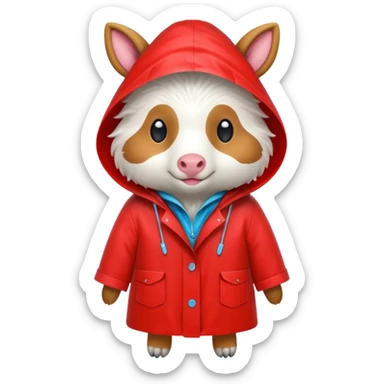 Raincoat Farm Animal sticker