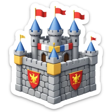 A cube castle game. sticker