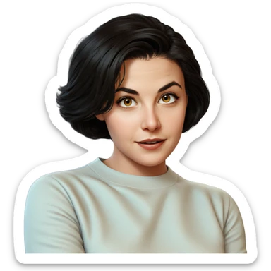 realistic portrait of girl sticker