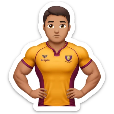 Joueur de rugby avec le maillot des Brisbane broncos sticker