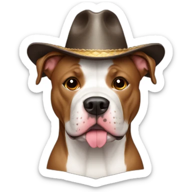 Perros pitbull con sombrero sticker