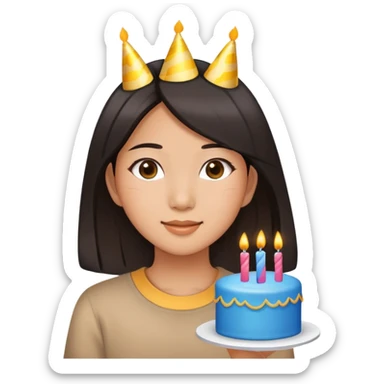 Asian girl  21st birthday  sticker