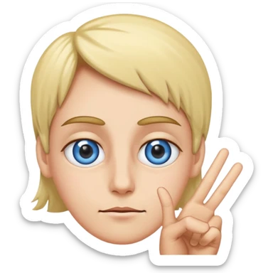 Rolling eyes with peace  sticker