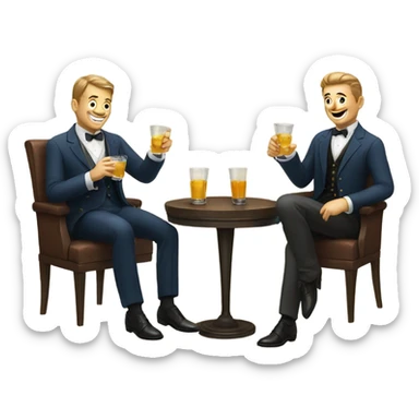 Two respectable men having a drink sticker