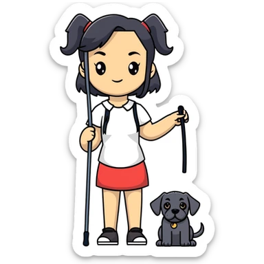 Woman with long black hair holding a black Cane Corso dog with cropped ears sticker