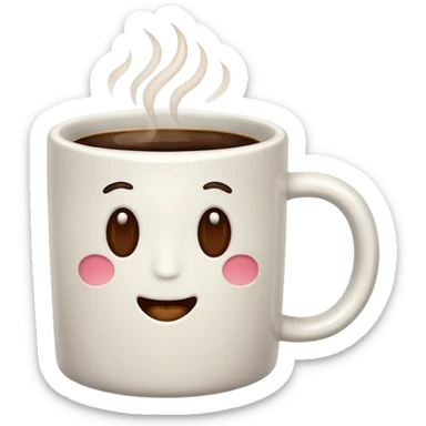 basic white mug in coffee sticker
