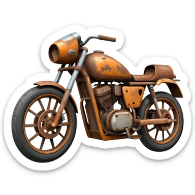 Damaged motorbike there should be no front wheel it should be like junk  sticker